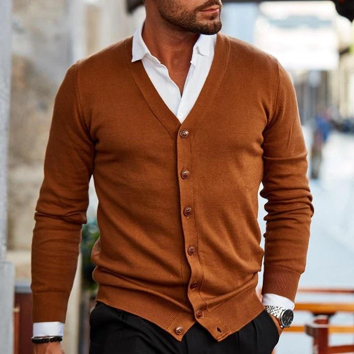 Stefan | Men's Cardigan | Male Cardigan, Size M, Black-4