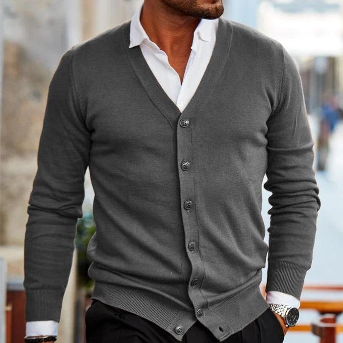 Stefan | Men's Cardigan | Male Cardigan, Size M, Black-6