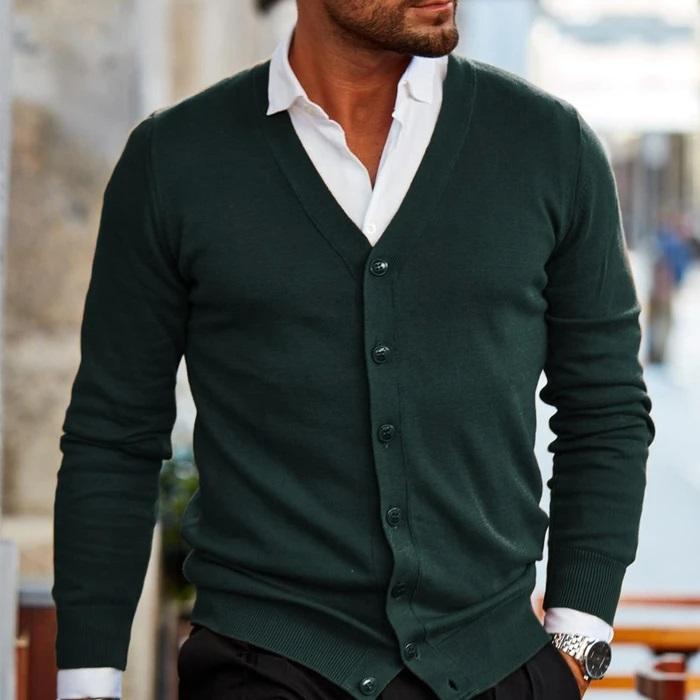 Stefan | Men's Cardigan | Male Cardigan, Size M, Black-5
