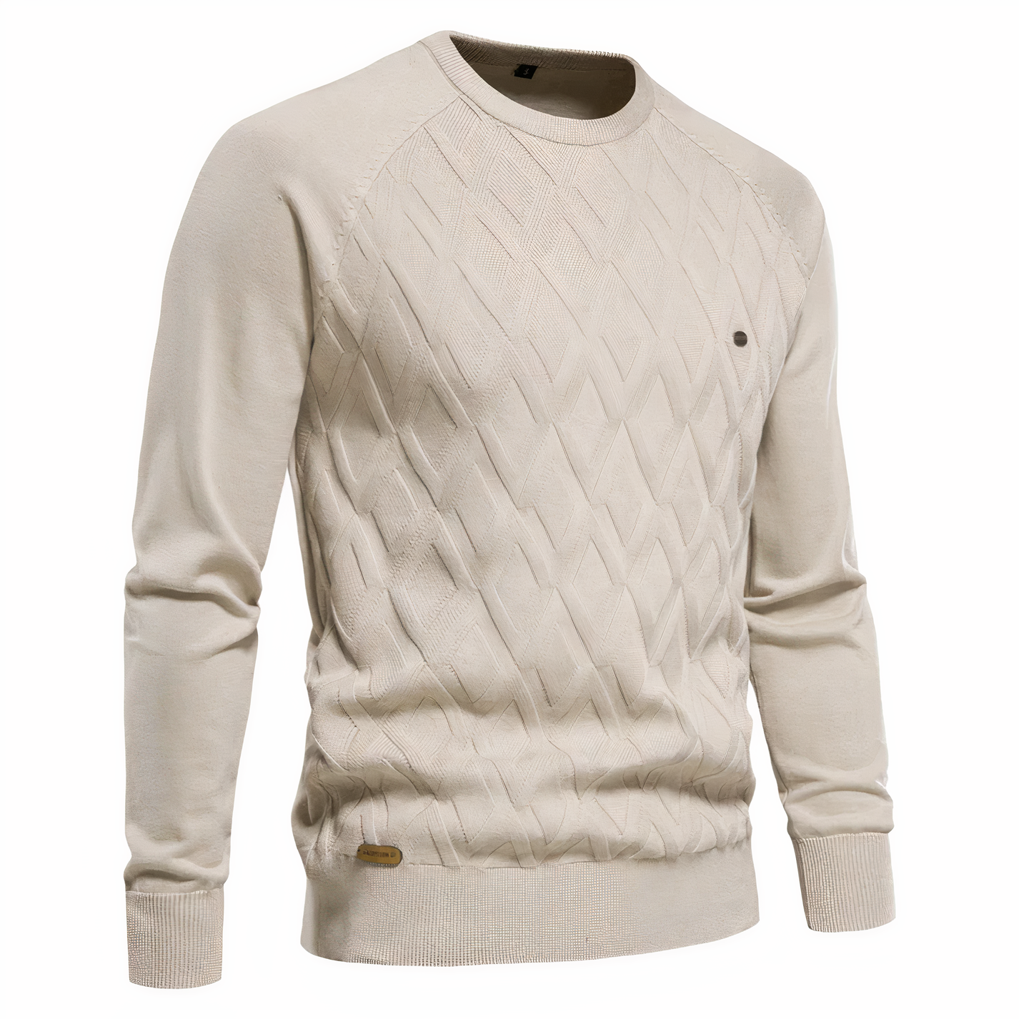 Adam | Men's Sweater | Men's Turtleneck, Size M, Diamond Pattern-2