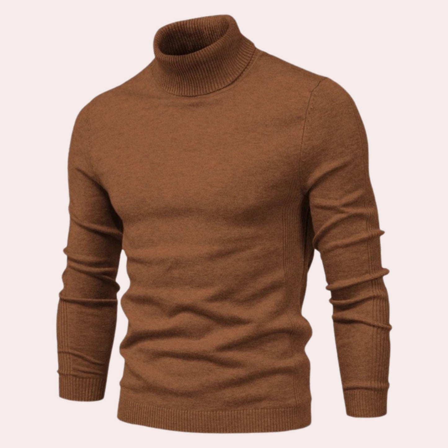 Ethan | Mens Turtleneck Sweater | Dark Red | Roll Neck Jumper, Soft Cotton-3