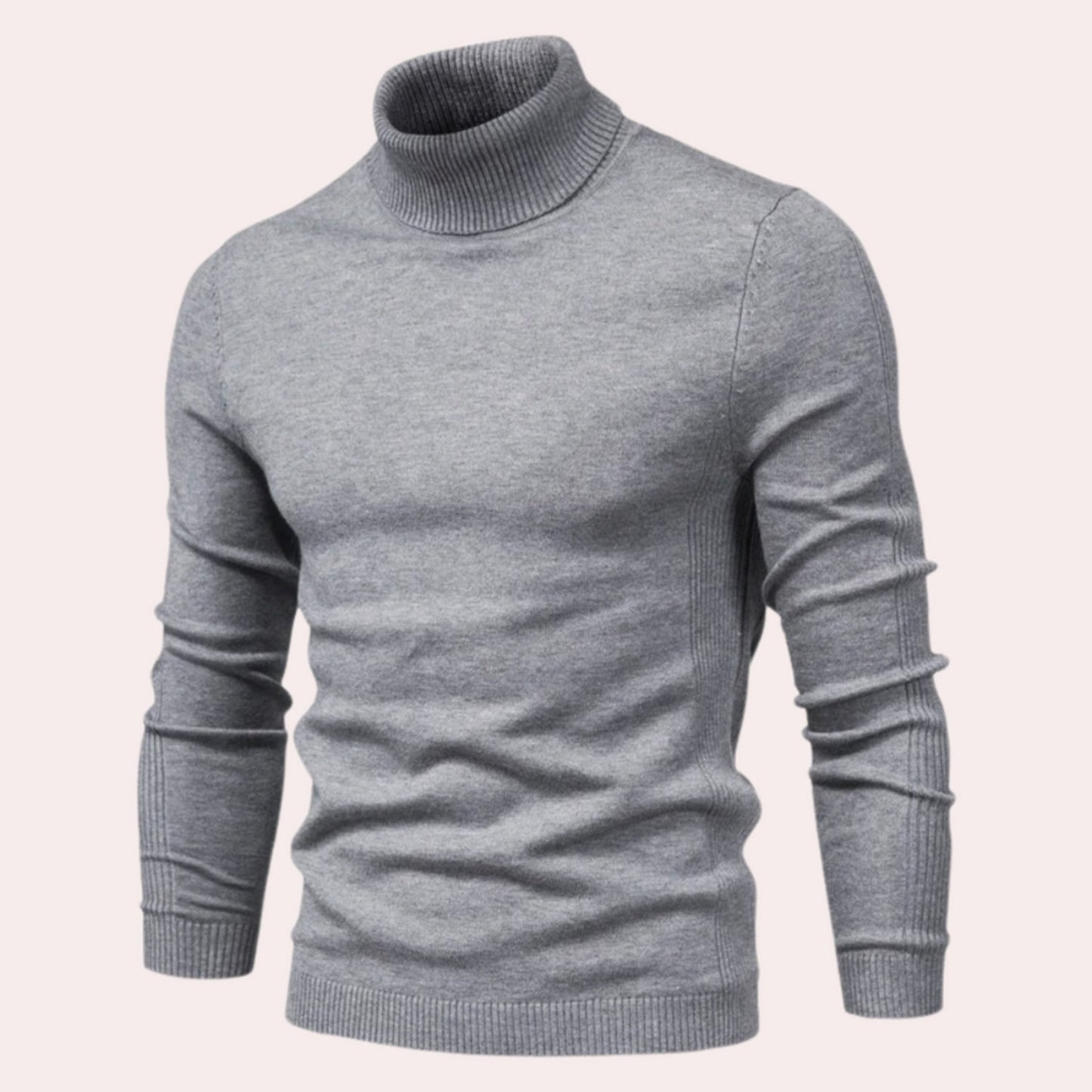 Ethan | Mens Turtleneck Sweater | Dark Red | Roll Neck Jumper, Soft Cotton-5