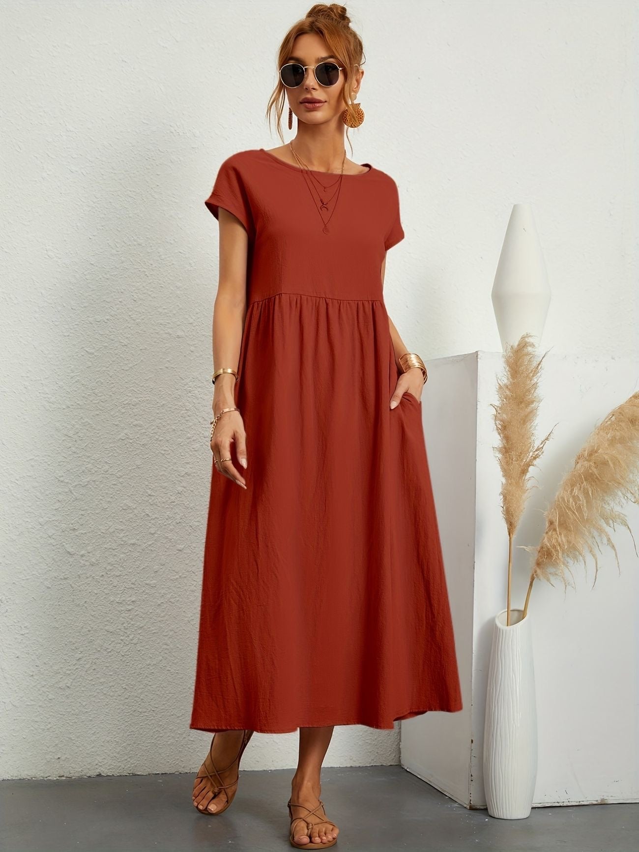 Variant image for Caroline | Women's Casual Dress Black Size M Cotton-41