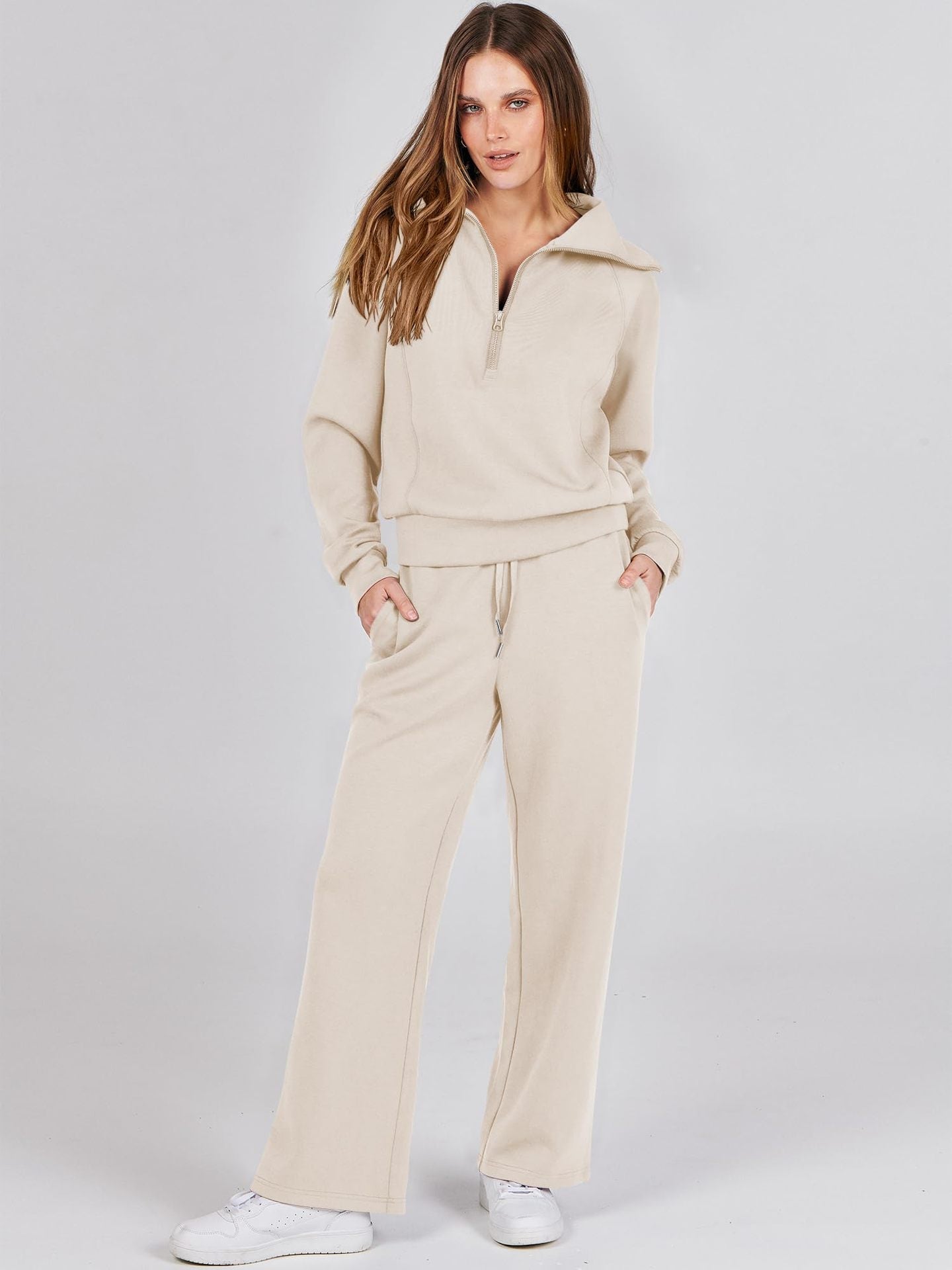 Variant image for Ellen | Sweater and Pants Set | Casual Wear, Modern Style | Grey | Size S, M, L, XL-1