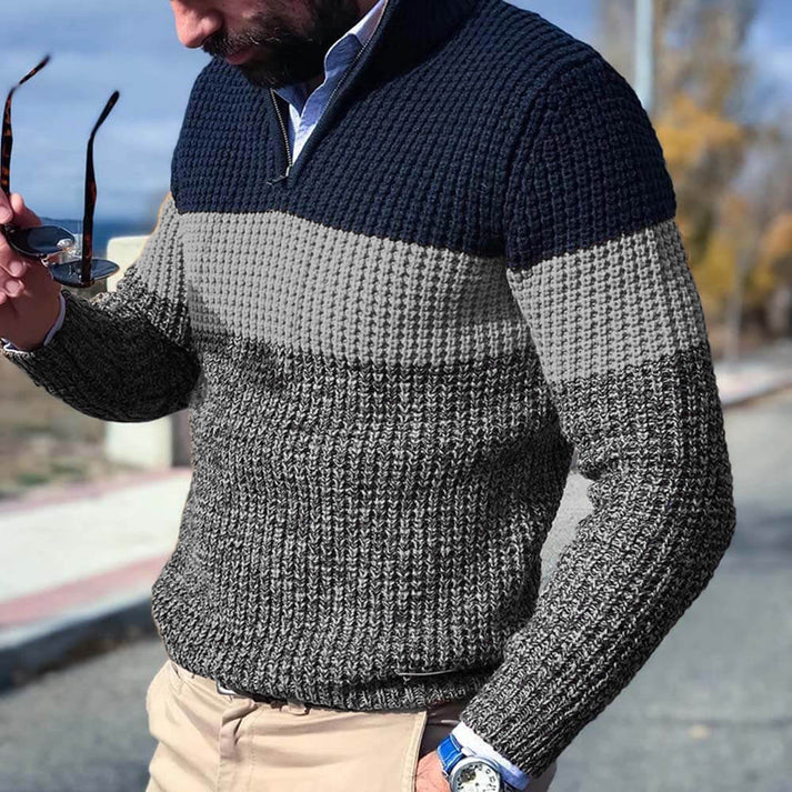 Theodoor | Knitted Sweater | Mens Jumpers, Black, Size M-3