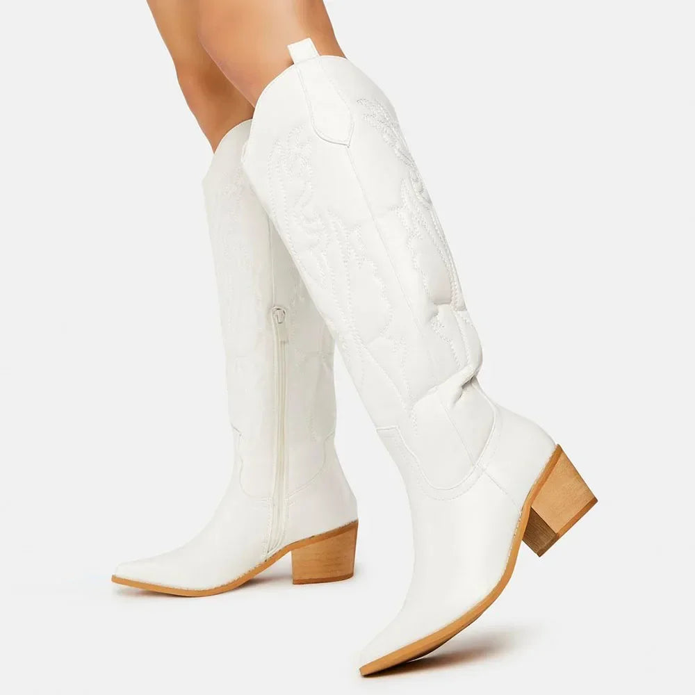 Variant image for Emily | Knee High Cowboy Boots | Black Knee High Boots, Long Boots | Size 43-2