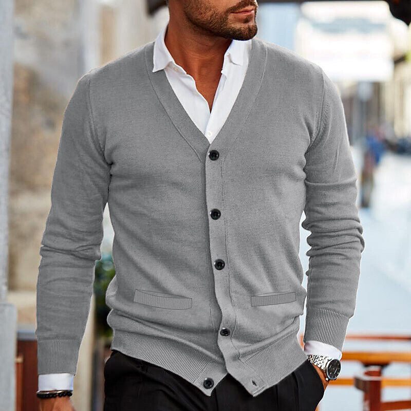 Stefan | Men's Cardigan | Male Cardigan, Size M, Black-3