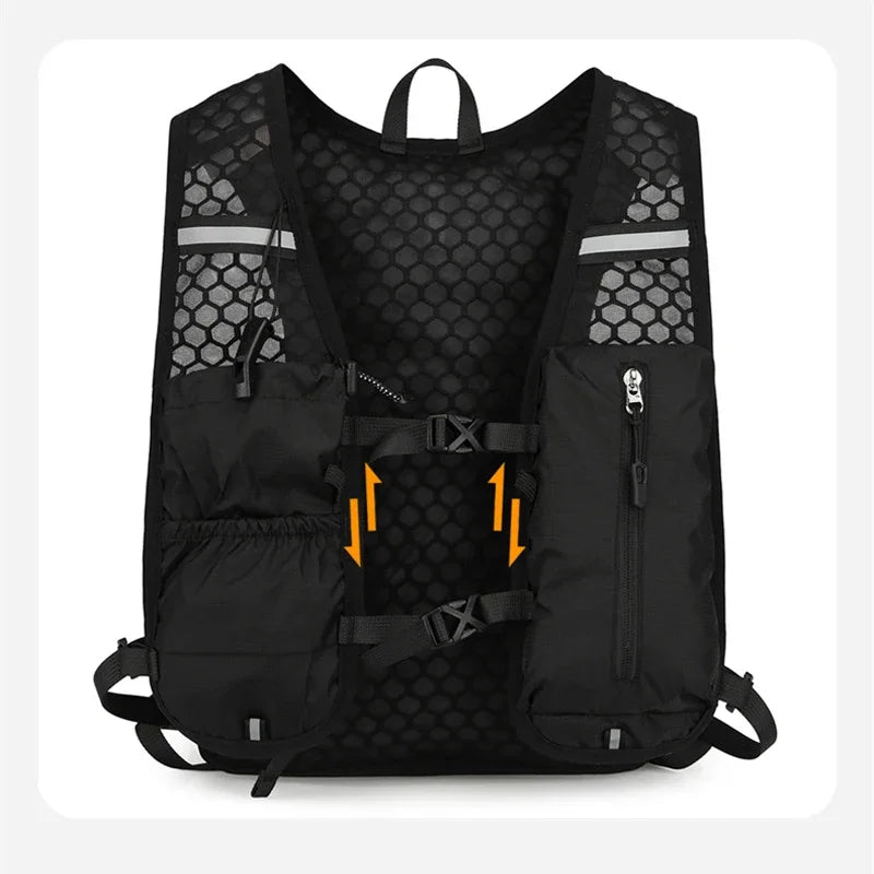 Unisex Hydration Pack Black 8L Adjustable Lightweight for Running Hiking-5