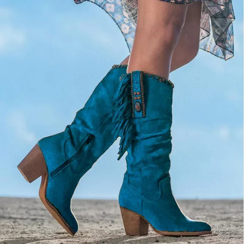 Variant image for Emma | Cowboy Boots | Black Cowboy Boots, Retro Style-5