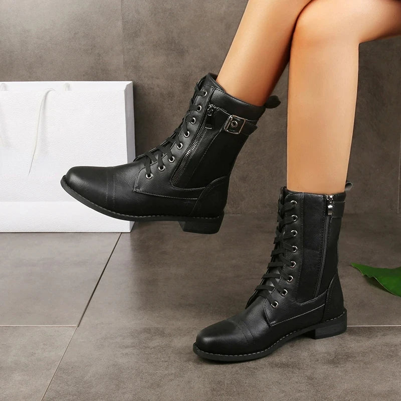 Variant image for Emily | Women's Motorcycle Boots | Black Boots, Plus Size-3