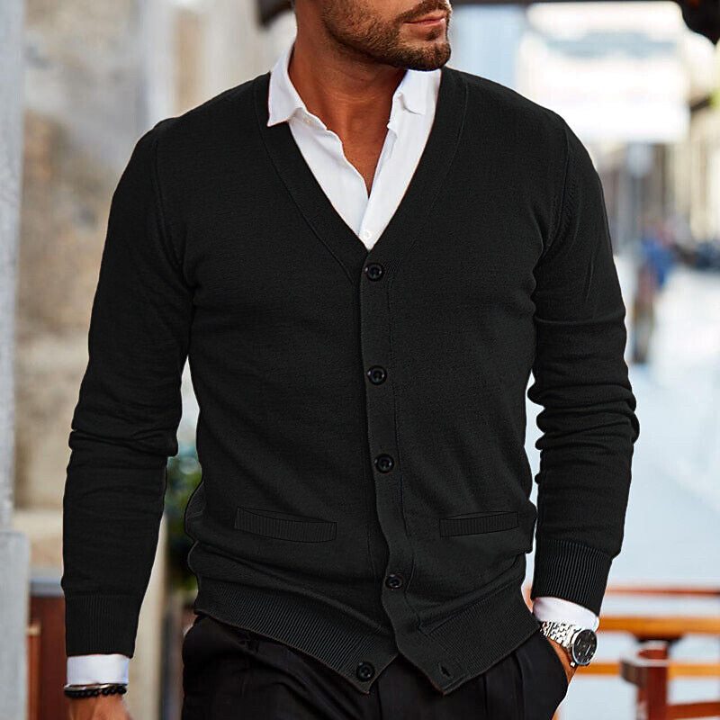 Variant image for Stefan | Men's Cardigan | Male Cardigan, Size M, Black-17