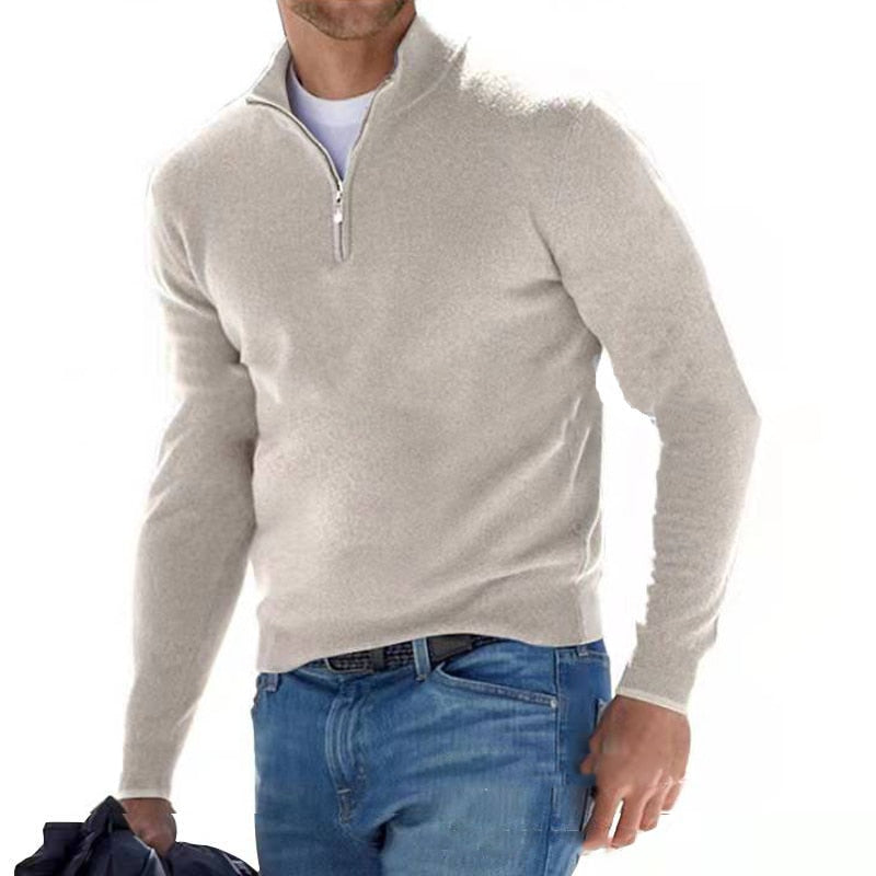 Marius | Men's Quarter Zip Sweater | Black, Large | Men's Sweater, Half Zip Sweater-6