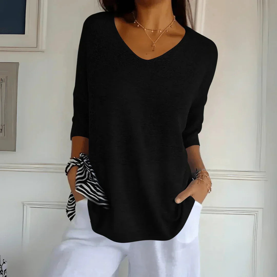 Variant image for Jenny | Knitted Top | Short Sleeve Knit Top, Size S/M-49