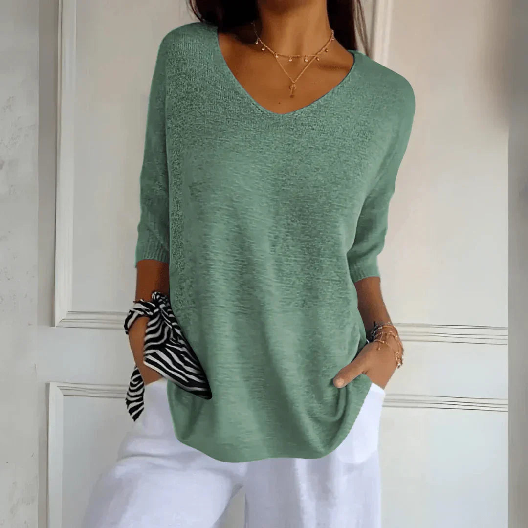 Variant image for Jenny | Knitted Top | Short Sleeve Knit Top, Size S/M-33