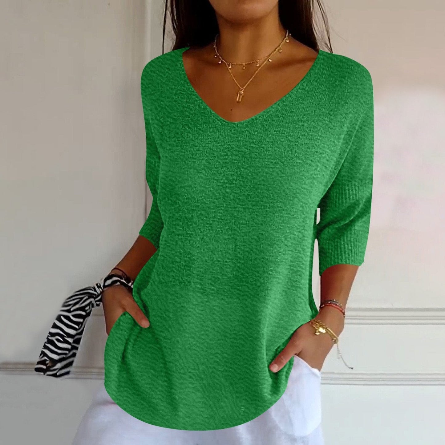 Variant image for Jenny | Knitted Top | Short Sleeve Knit Top, Size S/M-25
