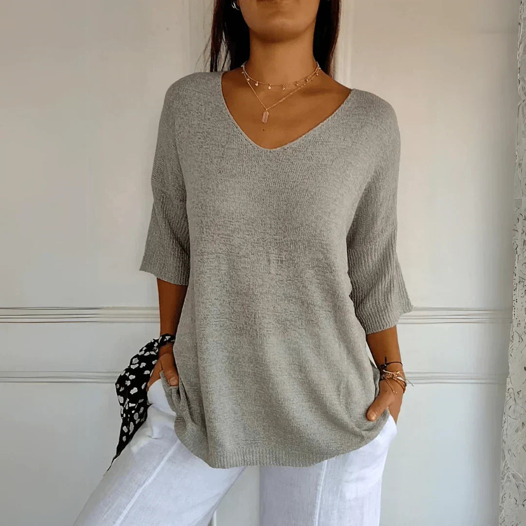 Variant image for Jenny | Knitted Top | Short Sleeve Knit Top, Size S/M-57