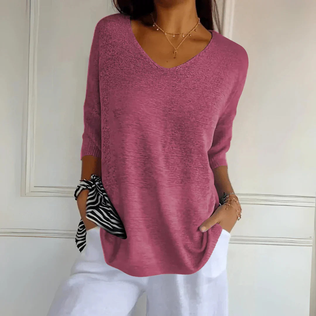 Variant image for Jenny | Knitted Top | Short Sleeve Knit Top, Size S/M-17