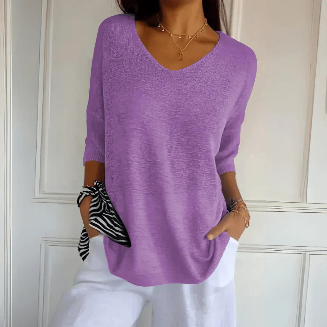 Jenny | Knitted Top | Short Sleeve Knit Top, Size S/M-6