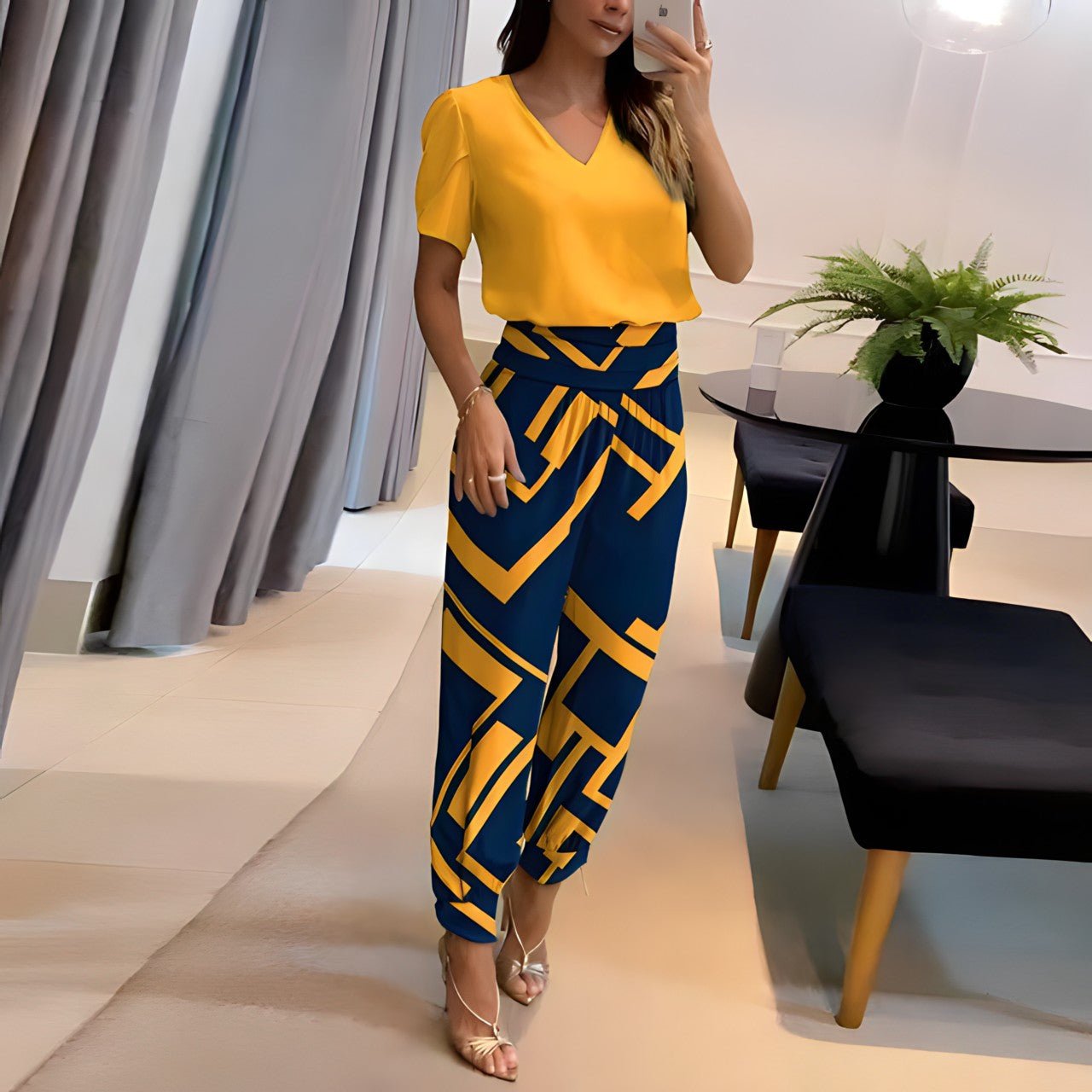 Variant image for Alexandra Blouse and Pants Set - Chic Style and Ultimate Comfort-1