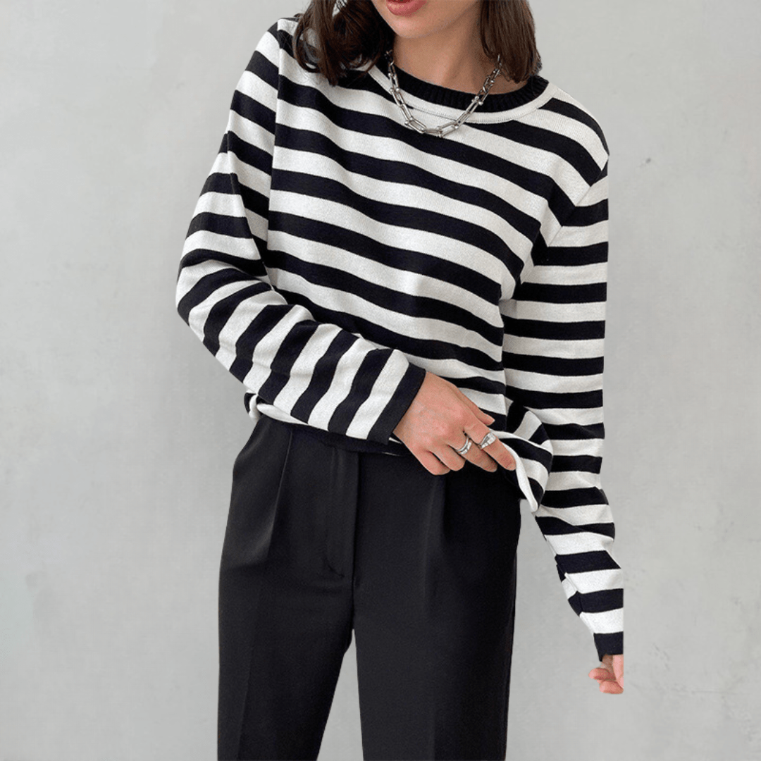 Variant image for Dagmar | Sweater | Sweaters for Women, Striped, Loose Fit-13