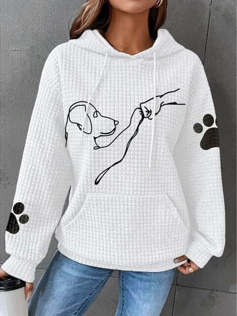 Variant image for Emma | Hoodie | Dog Print, Cozy | Size M-36