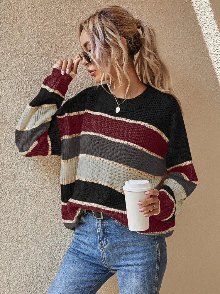 Reese | Sweater | Sweaters for Women, Cozy Stripes, Size M-4