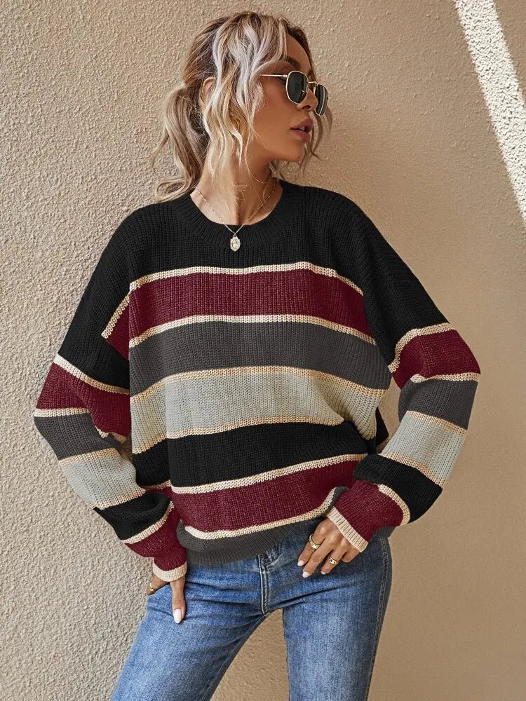 Reese | Sweater | Sweaters for Women, Cozy Stripes, Size M-3