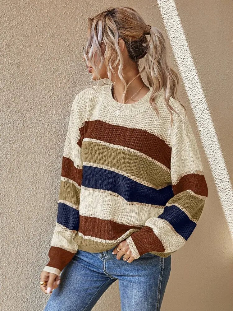 Reese | Sweater | Sweaters for Women, Cozy Stripes, Size M-6