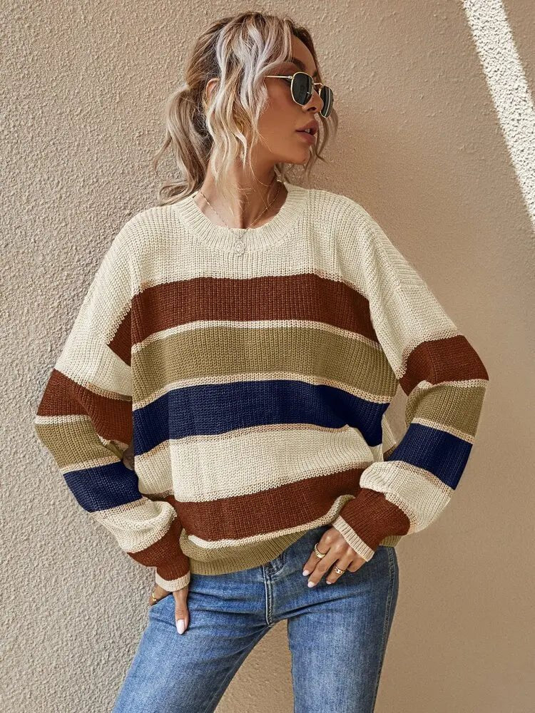 Reese | Sweater | Sweaters for Women, Cozy Stripes, Size M-5