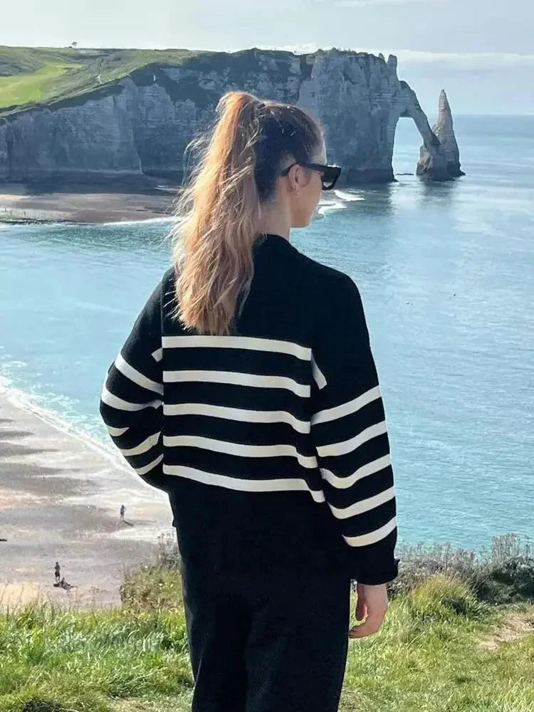 Rosalind | Women's Sweater | Oversized Sweater, Multi-Stripe, Size M-4