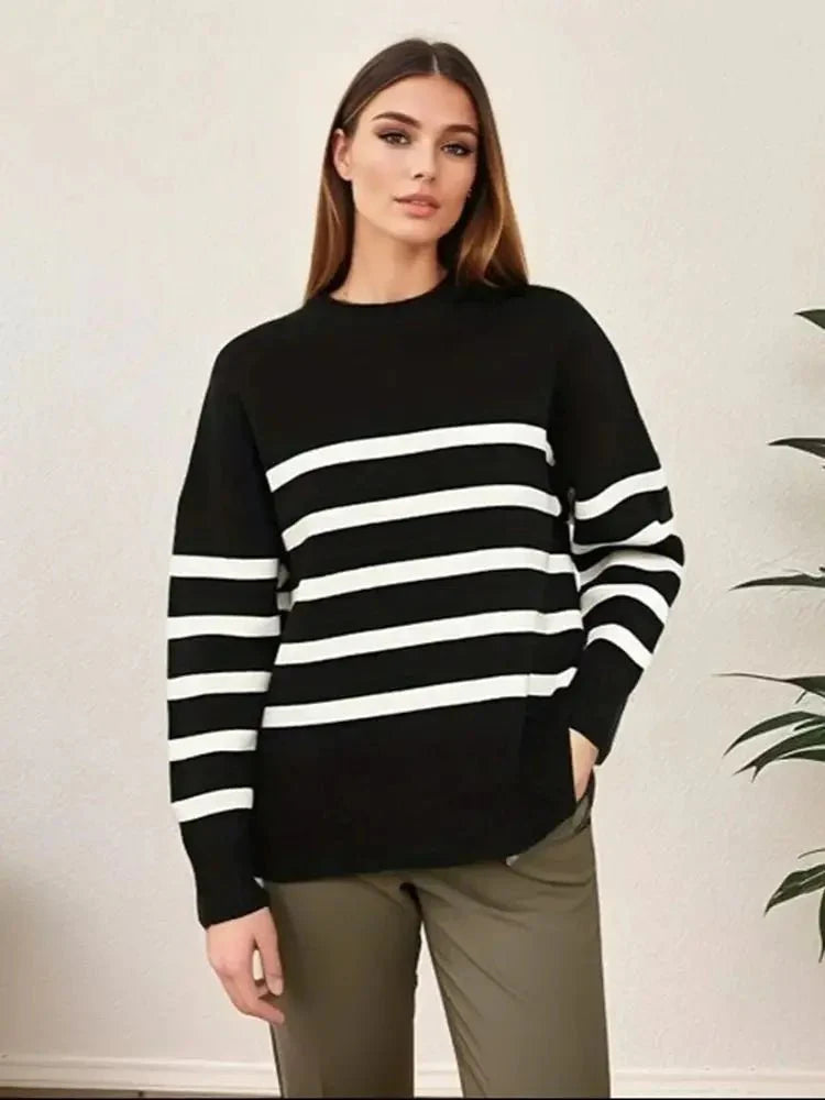 Rosalind | Women's Sweater | Oversized Sweater, Multi-Stripe, Size M-2