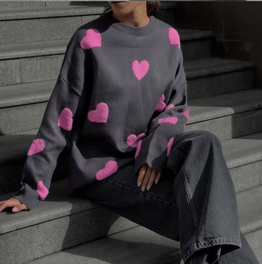 Variant image for Wanda | Knit Sweater | Cozy Knit | Mini Heart Design, Available in Multiple Sizes-10