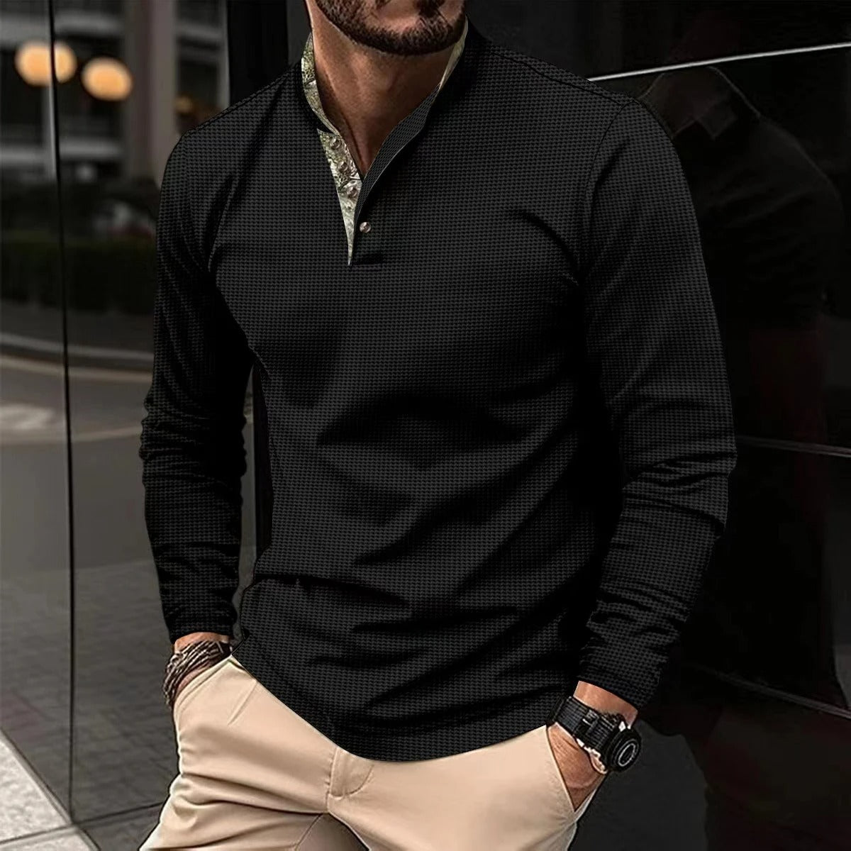 Hugo | Long Sleeve Polo Shirt | Mens Polo Shirts, Polo Shirt | Navy Blue-6
