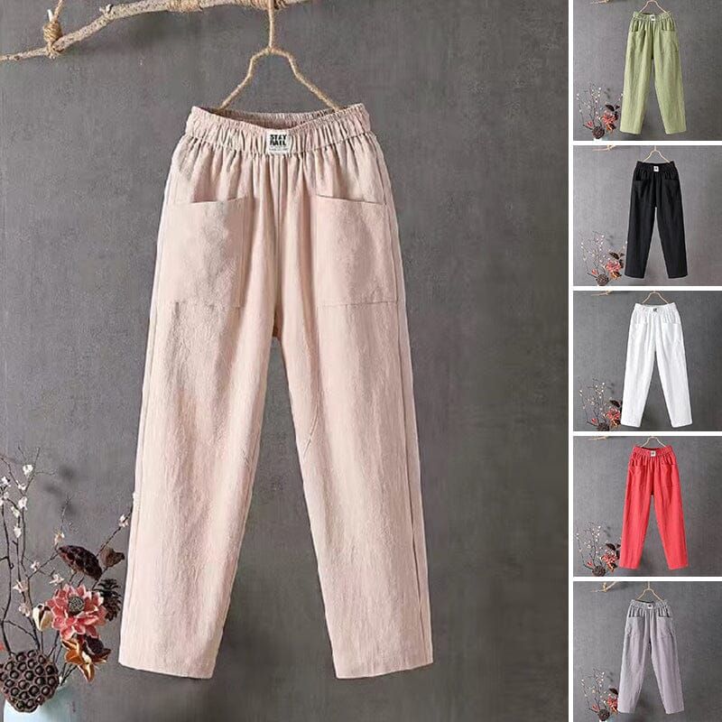 Emily | Linen Pants | Cotton Pants | Elastic Waistband-2