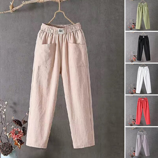 Emily | Linen Pants | Cotton Pants | Elastic Waistband-2