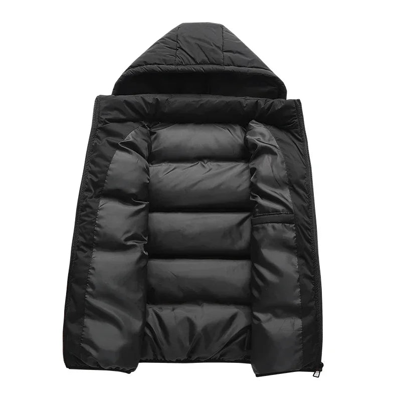 Men's Puffer Vest Black Size L Quilted Polyester-3
