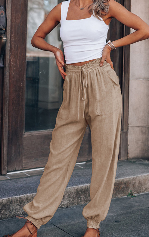 Heidi | White Linen Pants | Women's Trousers | Linen Pants Women-1