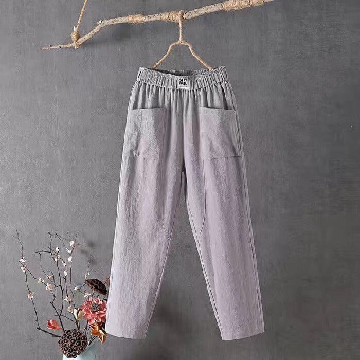 Emily | Linen Pants | Cotton Pants | Elastic Waistband-6