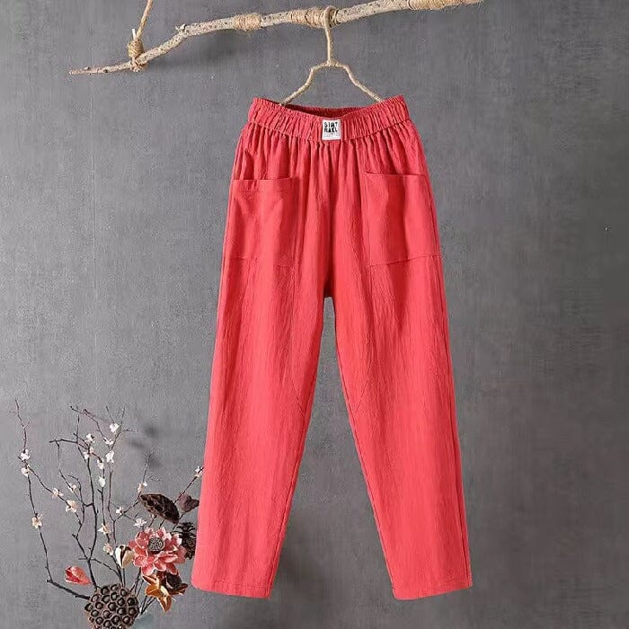 Emily | Linen Pants | Cotton Pants | Elastic Waistband-5