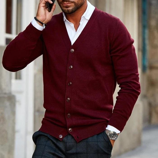 Stefan | Men's Cardigan | Male Cardigan, Size M, Black-1