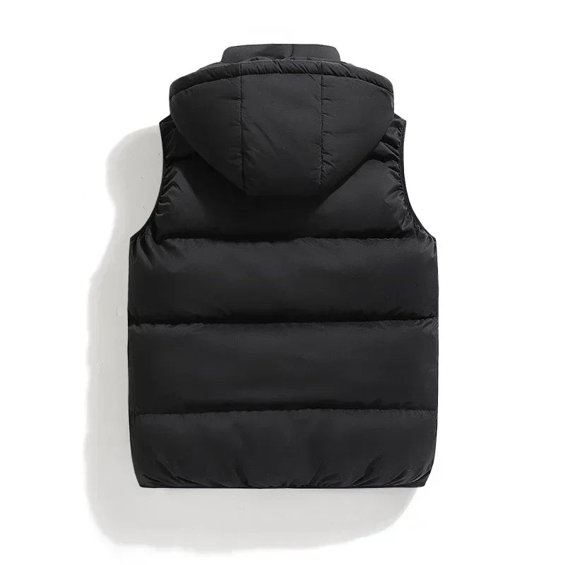 Men's Puffer Vest Black Size L Quilted Polyester-4
