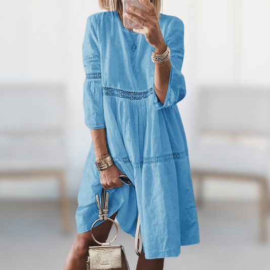 Heidi | Long Sleeve Midi Dress | White Midi Dress | Midi Dresses For Women-2
