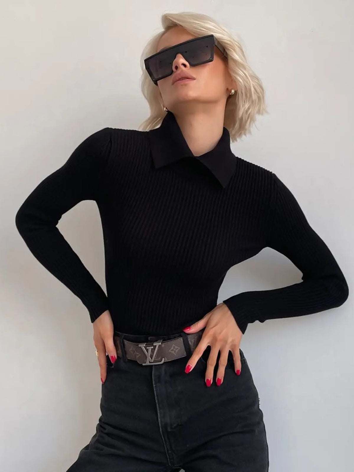 Variant image for Emma | Women's Top | Casual Style & Slim Fit, Size M, Color Black-11
