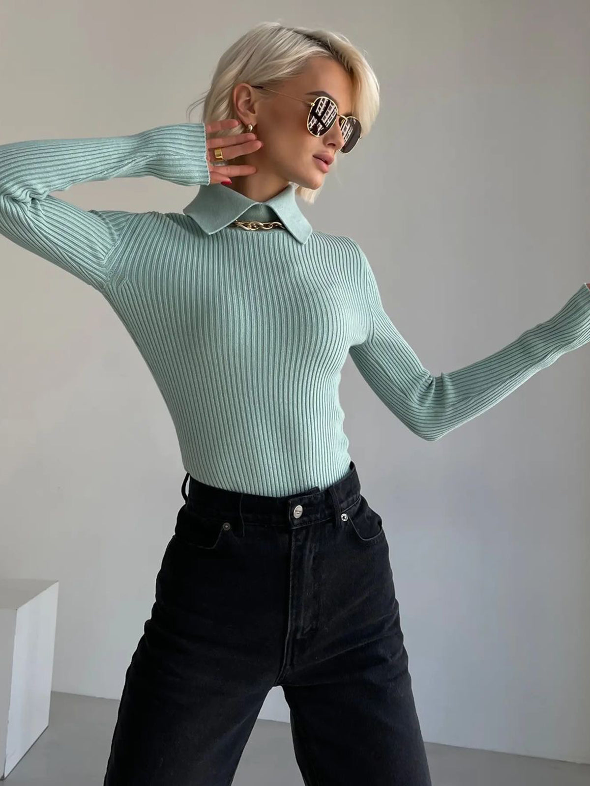 Variant image for Emma | Women's Top | Casual Style & Slim Fit, Size M, Color Black-16