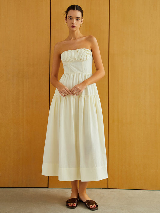 Heidi | White Midi Dress | Pink Midi Dress | Midi Dresses For Women-1