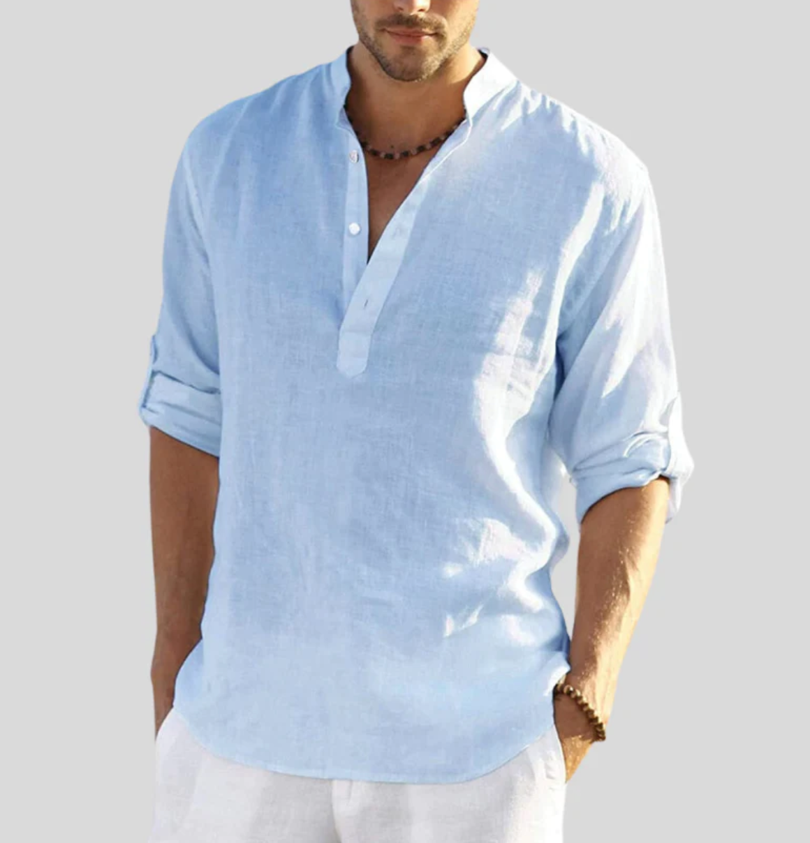 Ethan | Men's Shirt | Casual Henley Style | Comfortable Everyday Wear-3