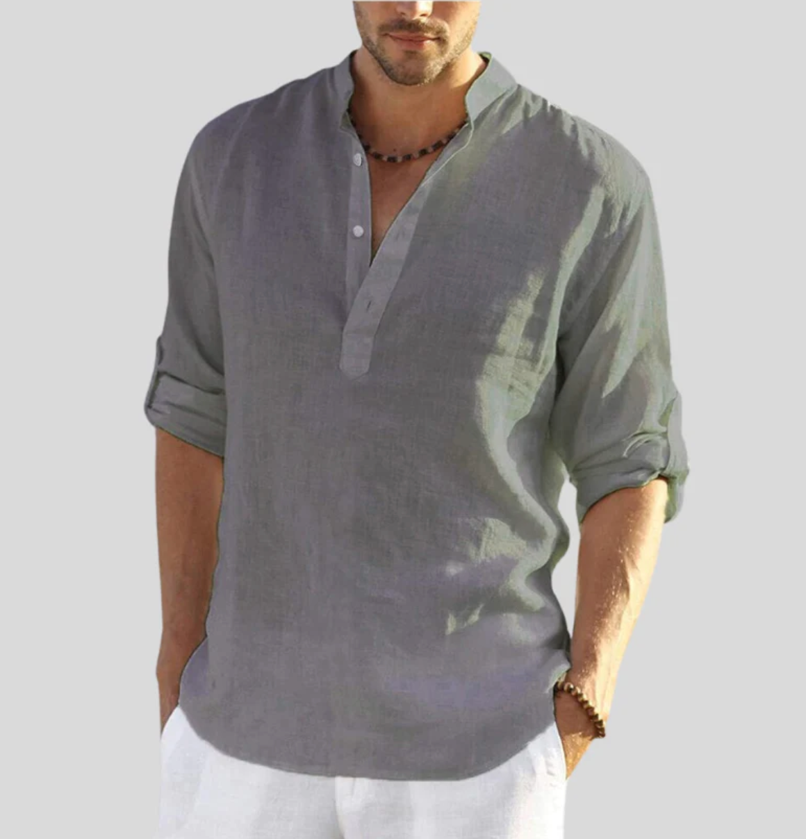 Ethan | Men's Shirt | Casual Henley Style | Comfortable Everyday Wear-5