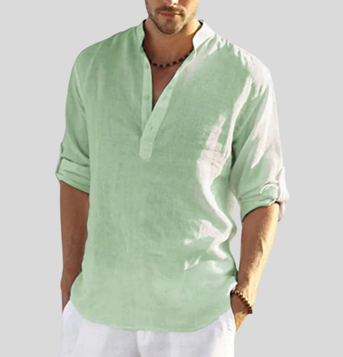 Ethan | Men's Shirt | Casual Henley Style | Comfortable Everyday Wear-6