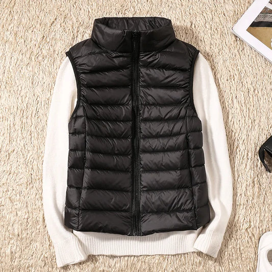 Women's Puffer Vest Black Size M Ultra-Light Down-1
