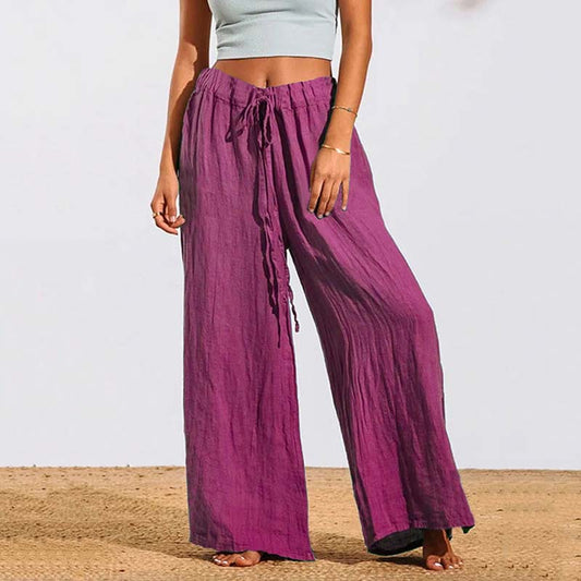 Women's Pants | Wide Leg Pants | Linen Pants Women | Comfortable Cotton-Linen Blend-2